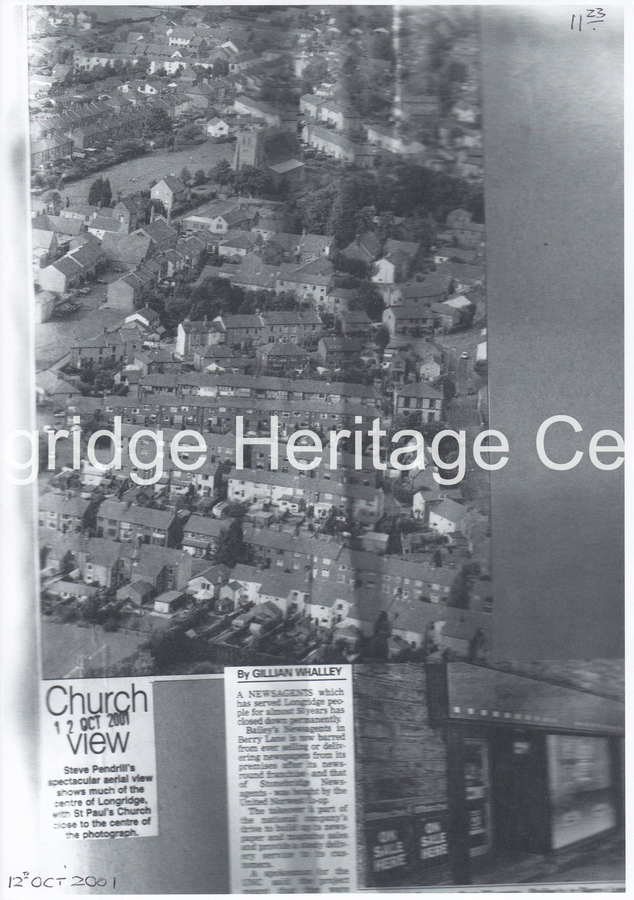739 - Aerial View - Longridge Centre, St Paul's Church - 2001